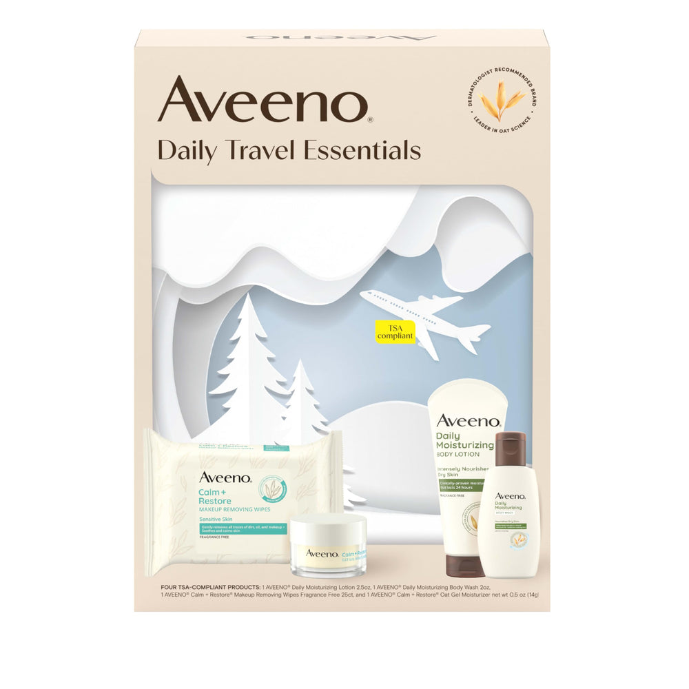 Aveeno Daily Travel Essentials Kit for on-the-go skincare and hydration