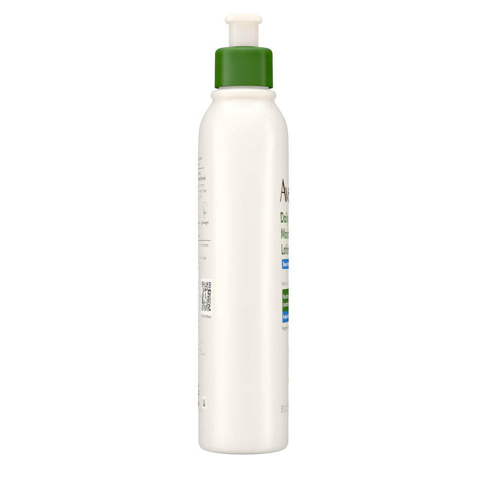 Aveeno logo with dermatologist-recommended badge reinforces trusted skincare.