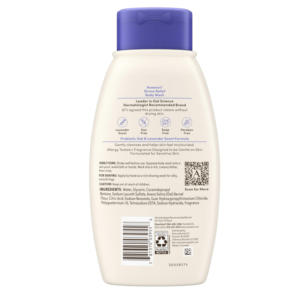 Aveeno ducha diaria para piel sensible, limpieza suave y calma potencial