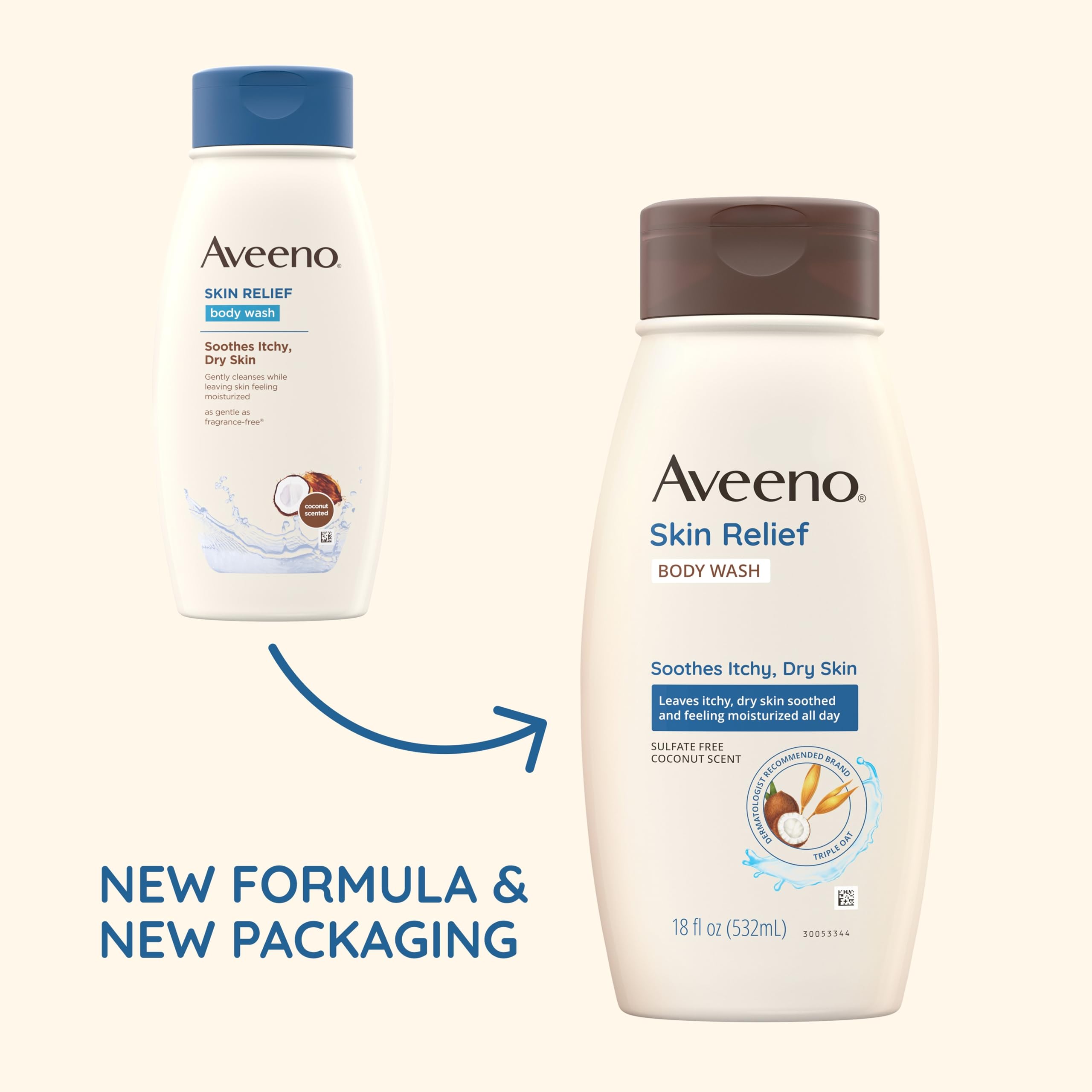 Espuma cremosa de Aveeno limpia suavemente para piel sensible.