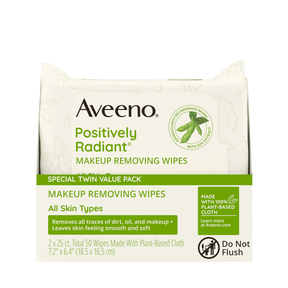 Aveeno extracto de soja nutre la piel, brillo natural.