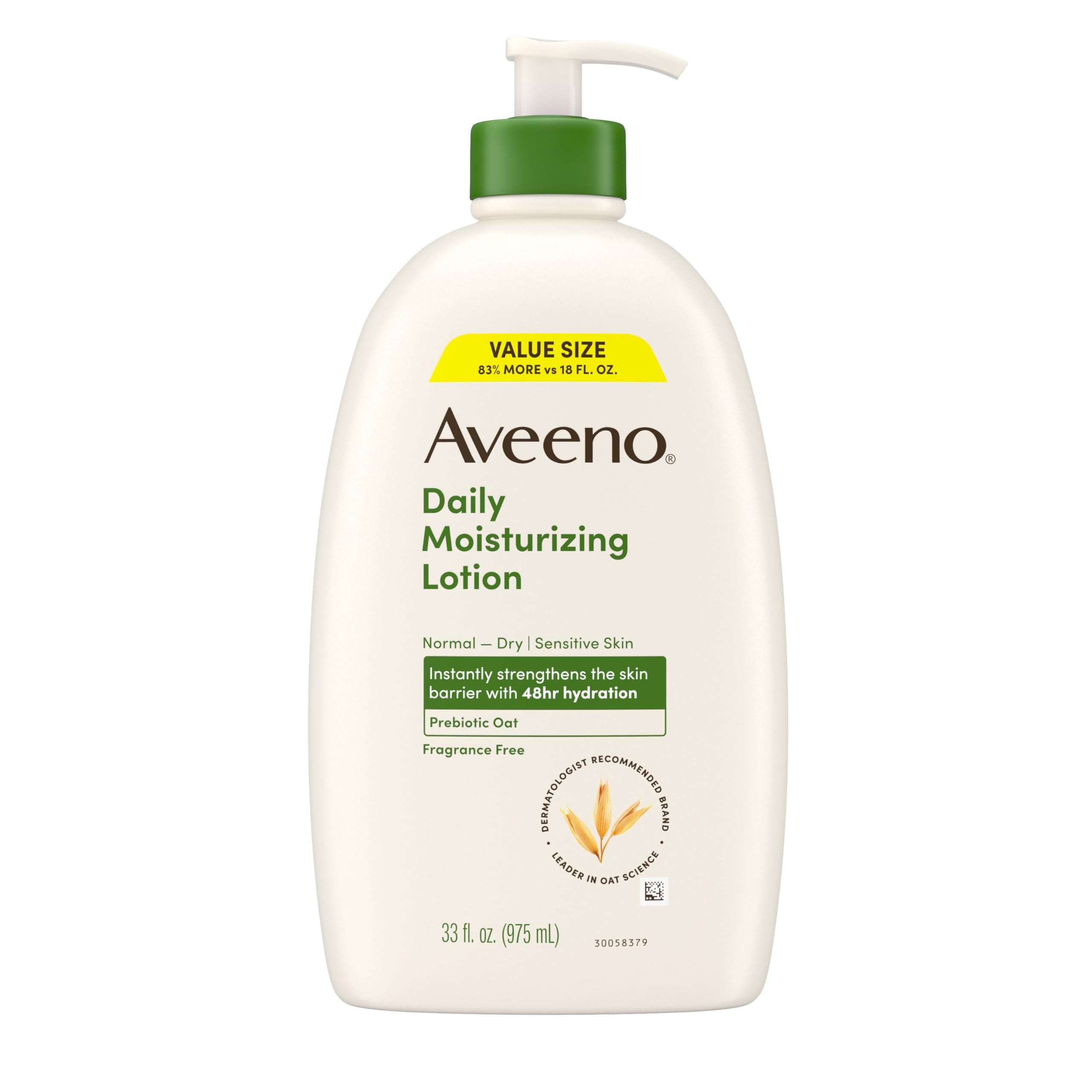 Fórmula de Aveeno sin fragancia y sin colorantes para uso diario.