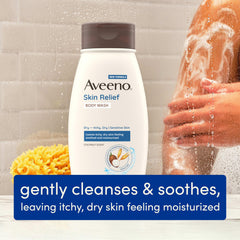 Aveeno fórmula triple de avena cuida la piel sensible al lavar.