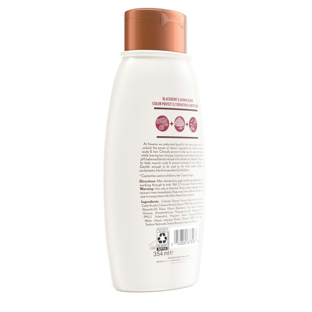 Aveeno Frambuesa Quinoa, brillo natural y cabello más manejable.