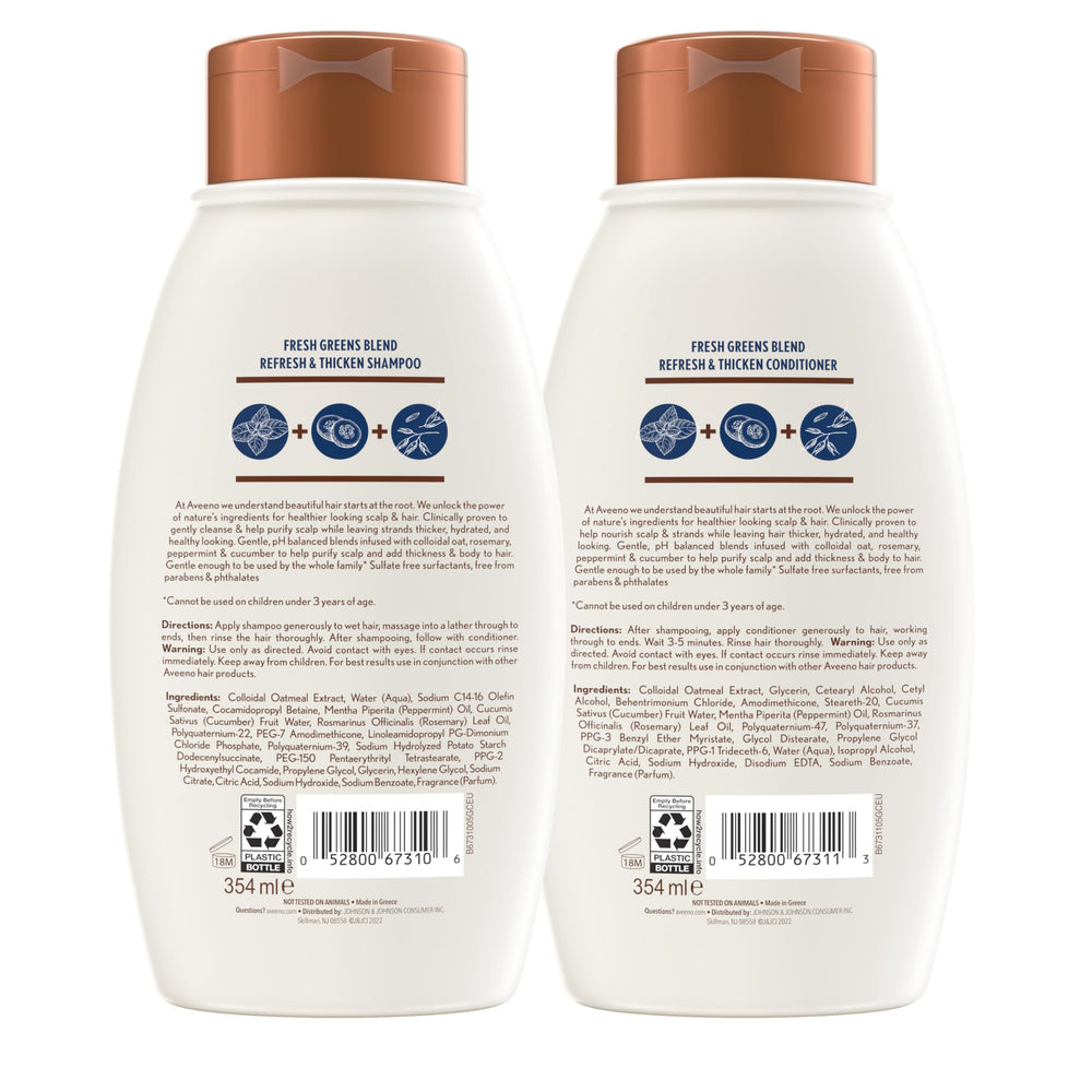 Aveeno Fresh Greens acondicionador-volumen: cabello más lleno sin peso.