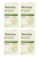 Aveeno Gentle Moisturizing Bar face cleanser four-pack display for easy daily use