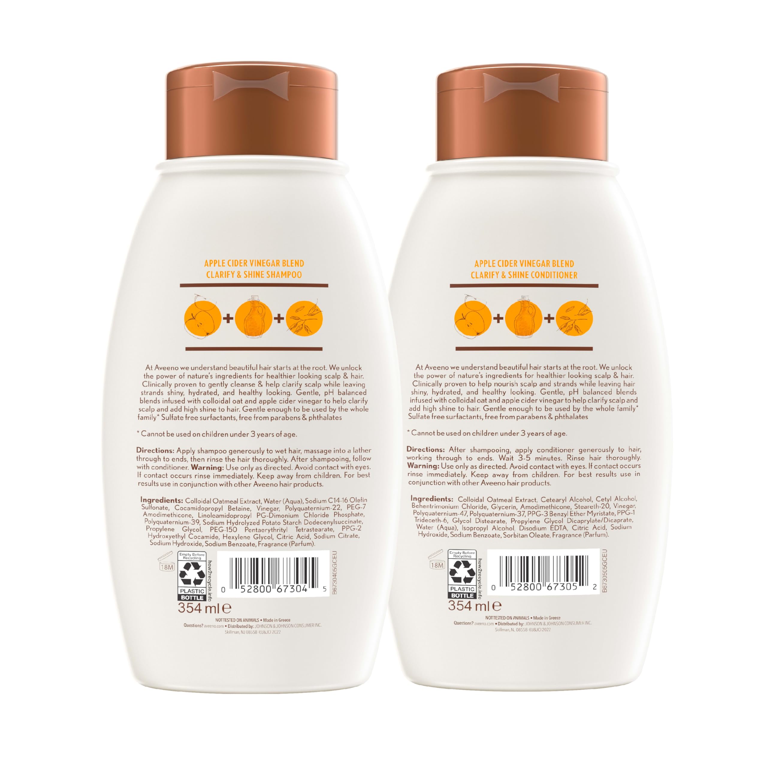 Aveeno hair after rinse reveals shine and hydration.
