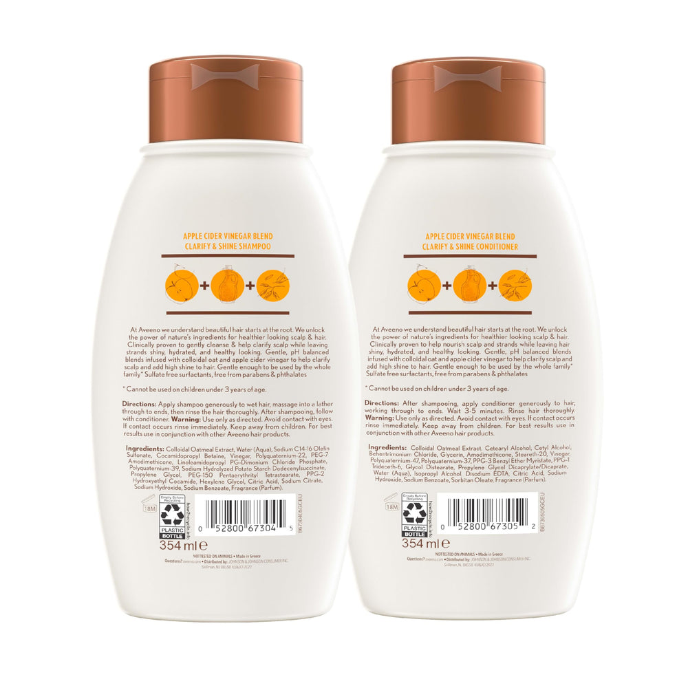 Aveeno hair after rinse reveals shine and hydration.