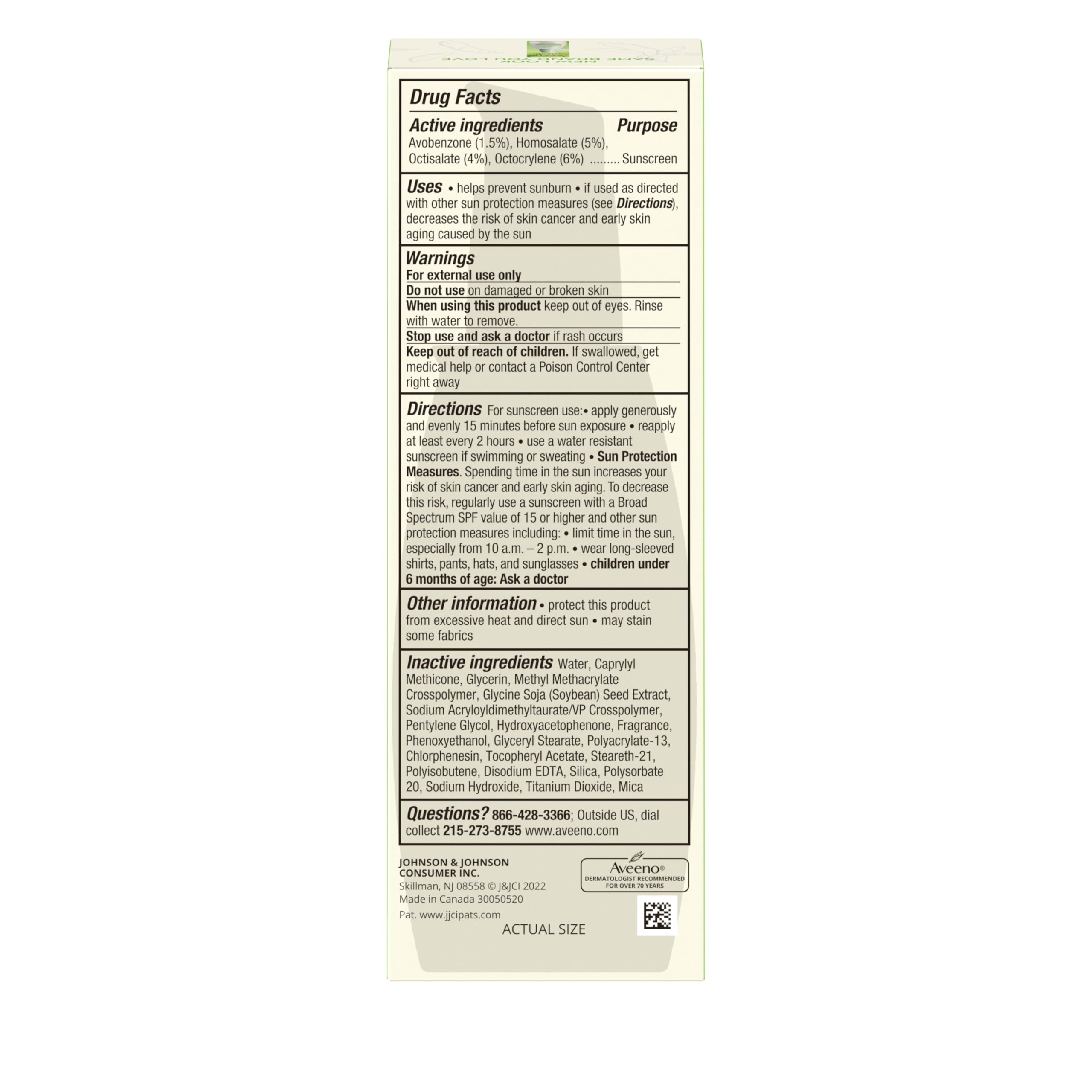 Hidratación suave de Aveeno, sensación cómoda al aplicar.