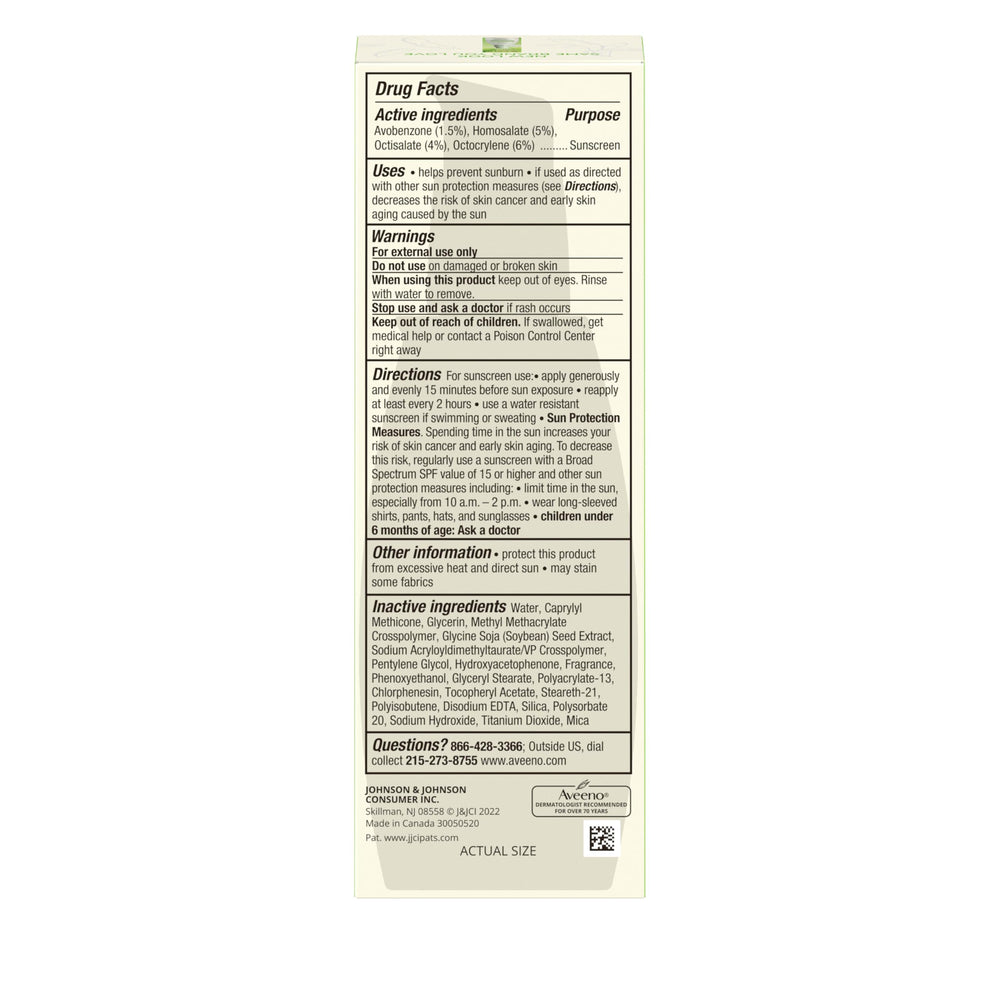 Hidratación suave de Aveeno, sensación cómoda al aplicar.