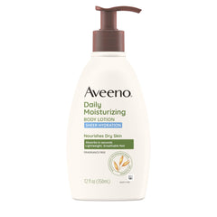 Aveeno hidratación transparente, botella de 355 ml para piel seca