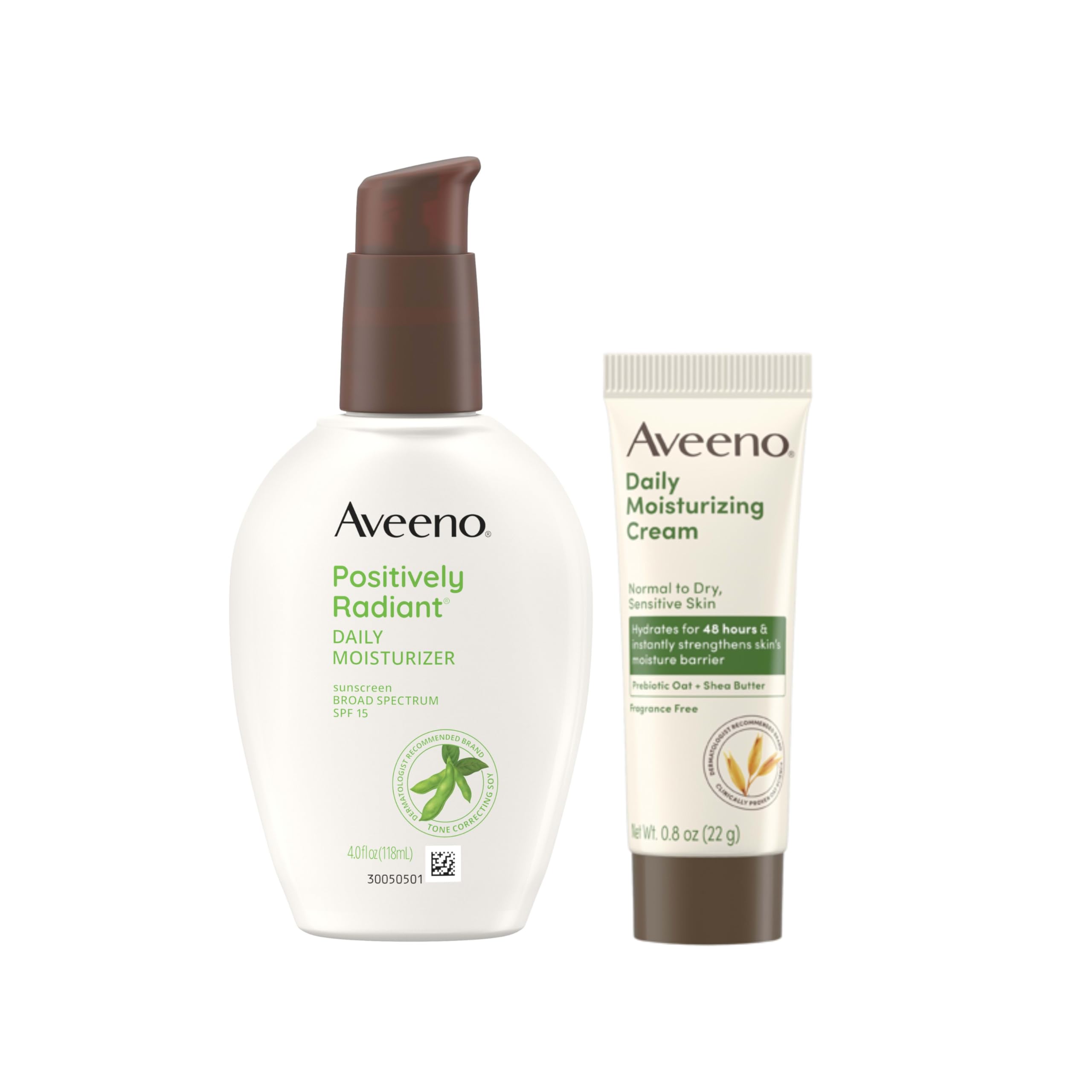 Aveeno hidratante facial diario con SPF 15 para tono más uniforme.