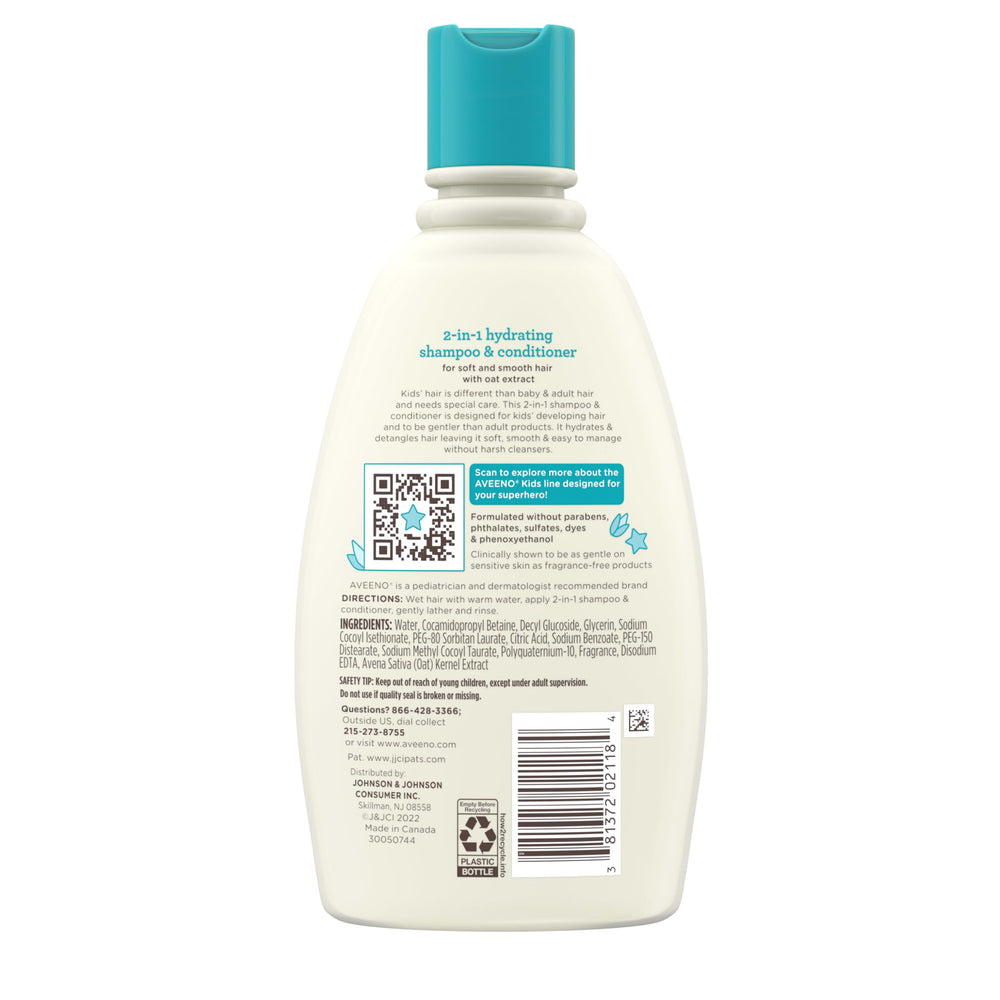 Aveeno Kids 2-en-1 fórmula hipoalergénica recomendada por pediatras