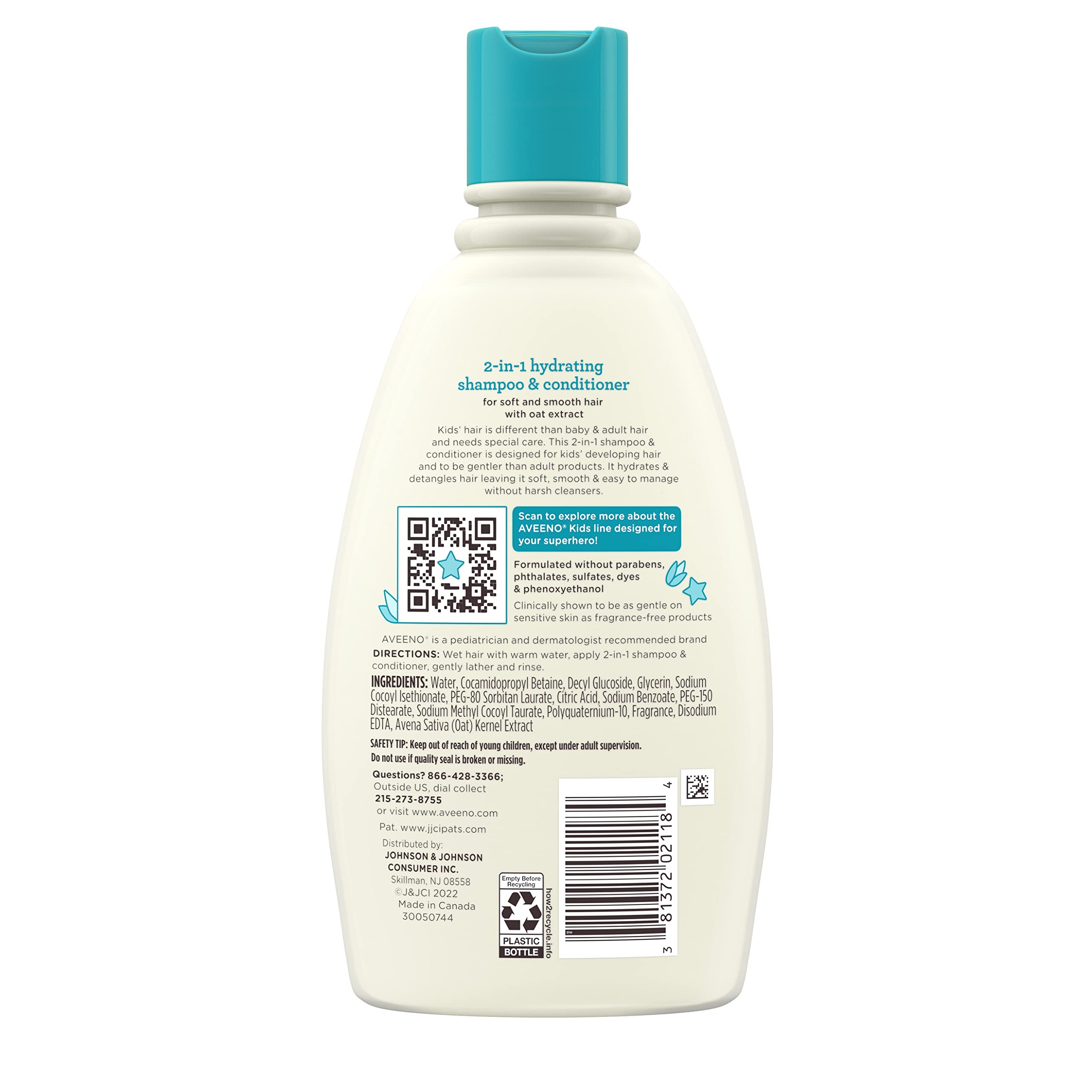 Aveeno Kids 2-en-1 limpieza suave del cabello delicado