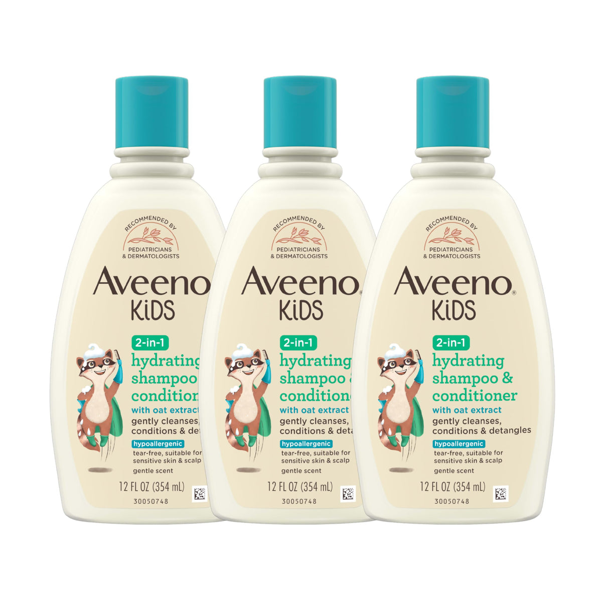 Aveeno Kids 2-in-1 bottle front view for gentle daily cleansing