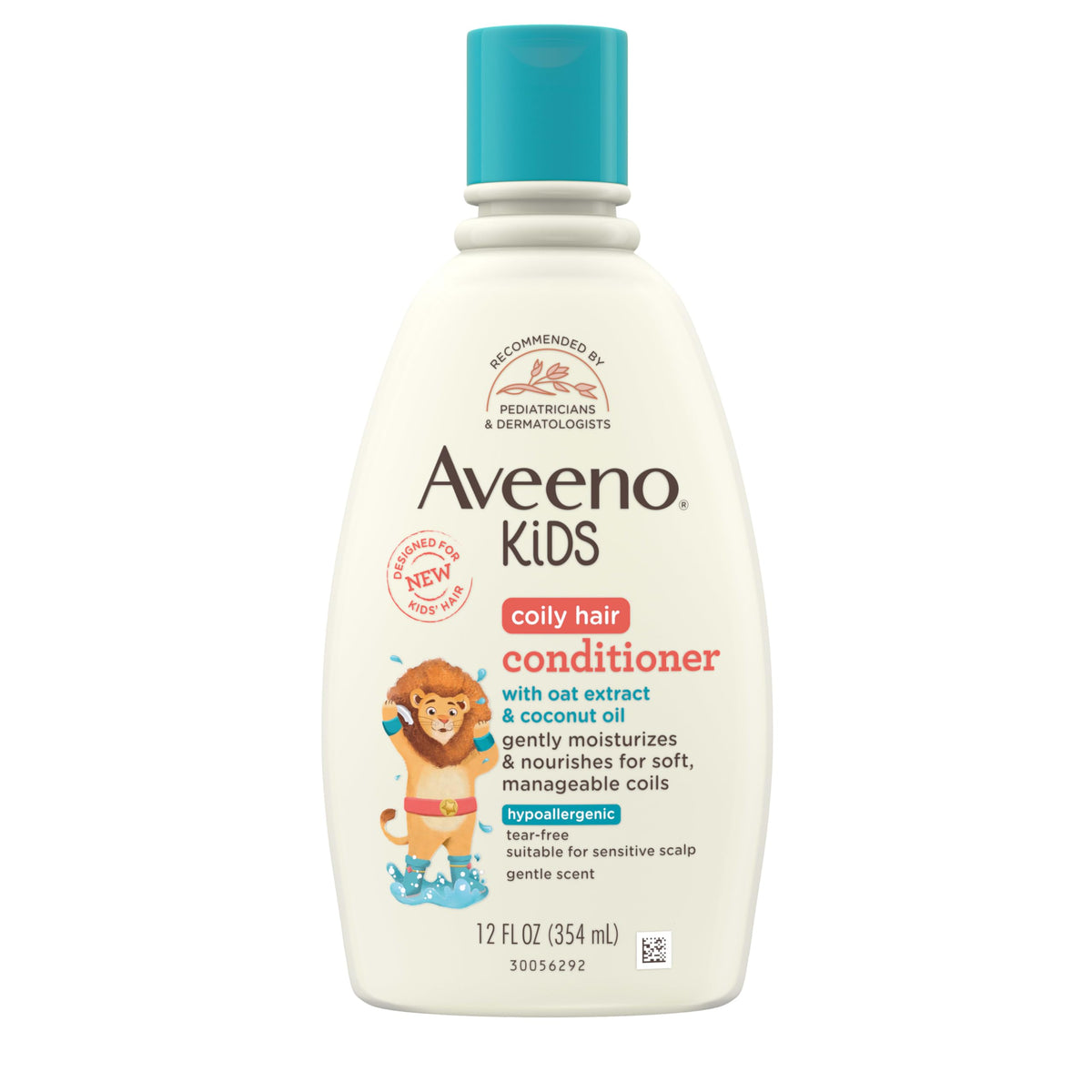 Aveeno Kids Acondicionador para pelo rizado en botella, desenreda rizos suaves.
