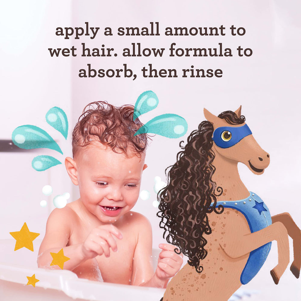 Creamy texture of Aveeno Kids Curly Hair Conditioner aids detangling.
