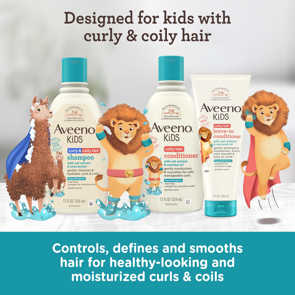 Hidratación profunda de rizos con Aveeno Kids.