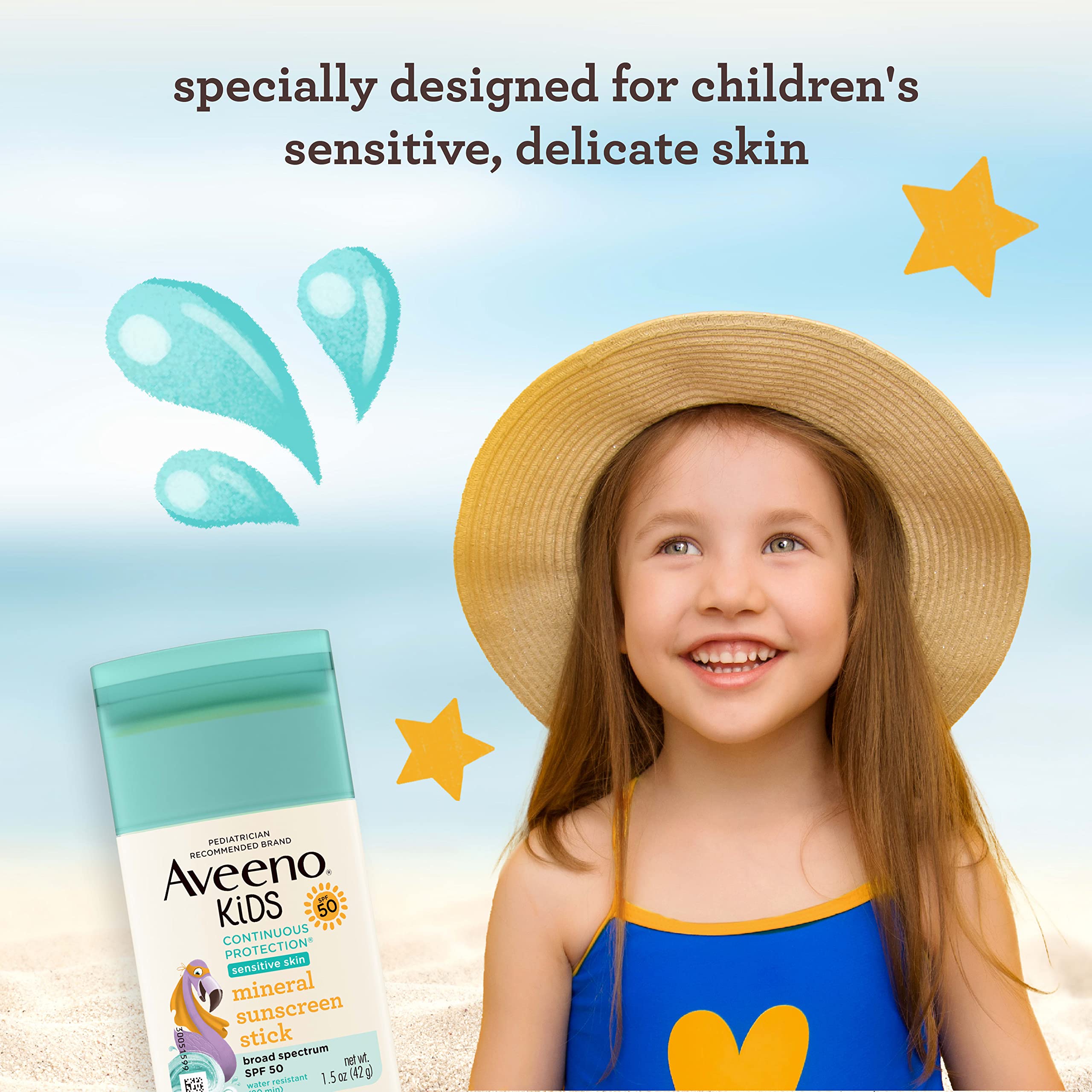 Ingrediente activo zinc oxide mineral en Aveeno Kids para piel sensible