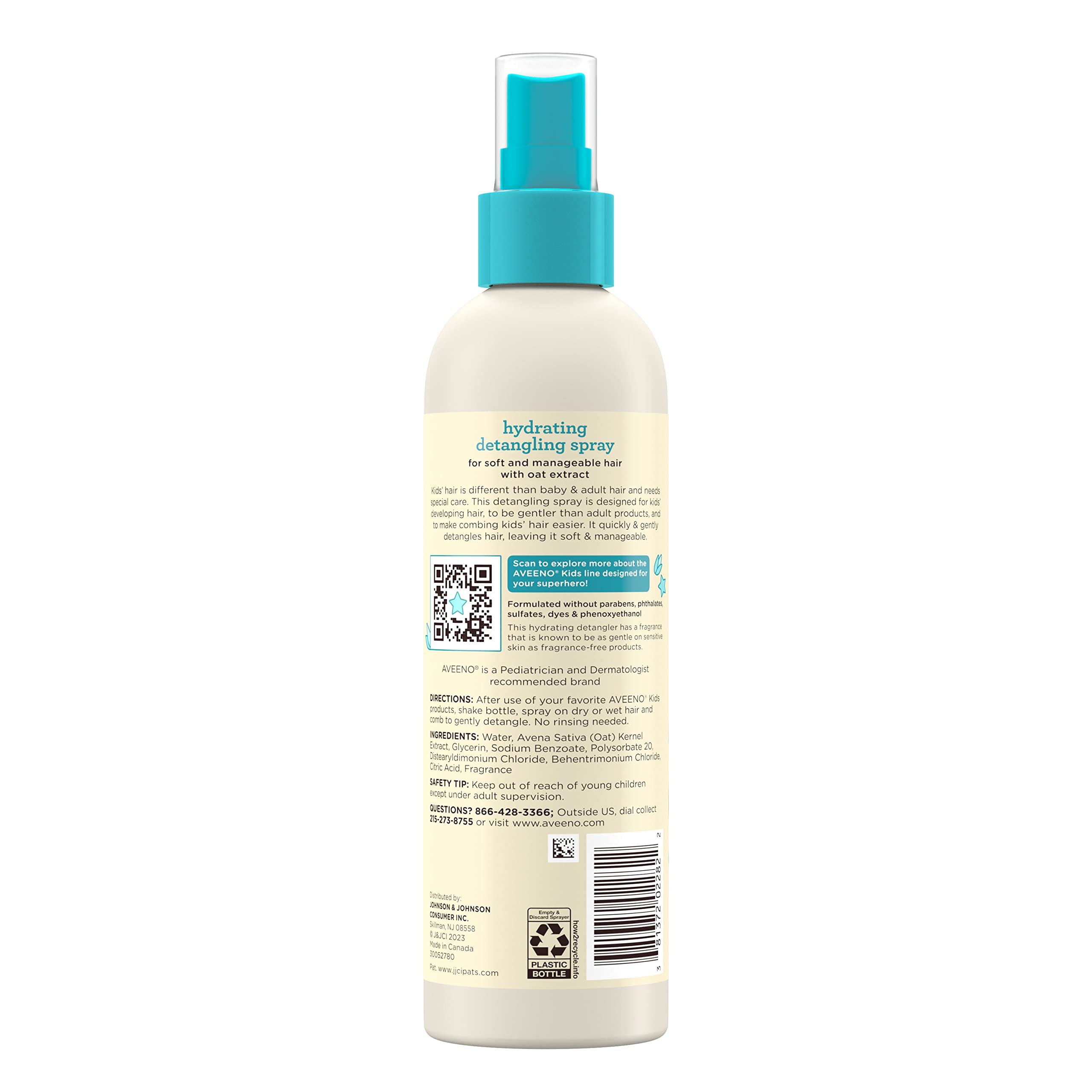 Envase de 10 oz de Aveeno Kids Desenredante Hidratante
