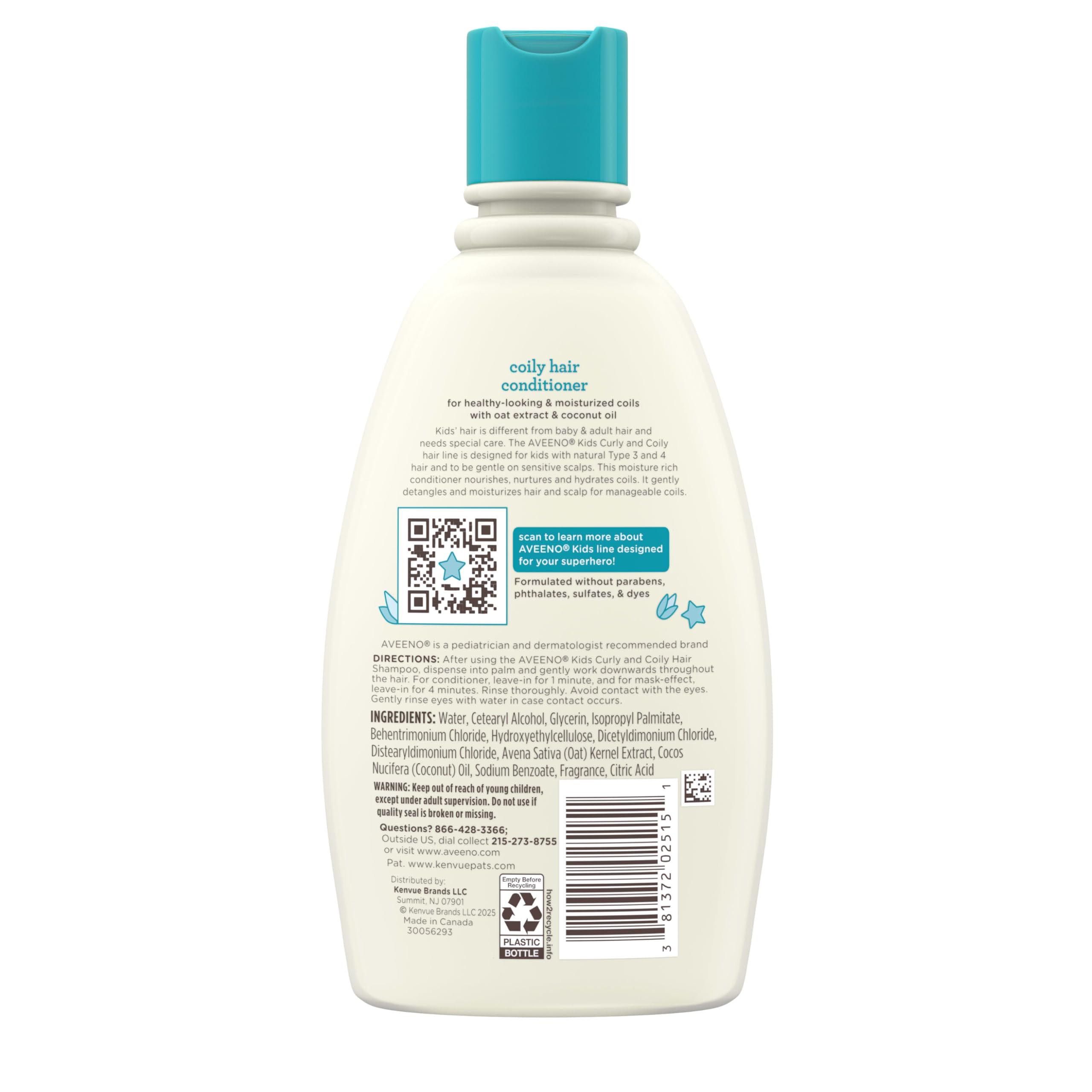 Aveeno Kids uso como mascarilla de 4 minutos para rizos definidos.