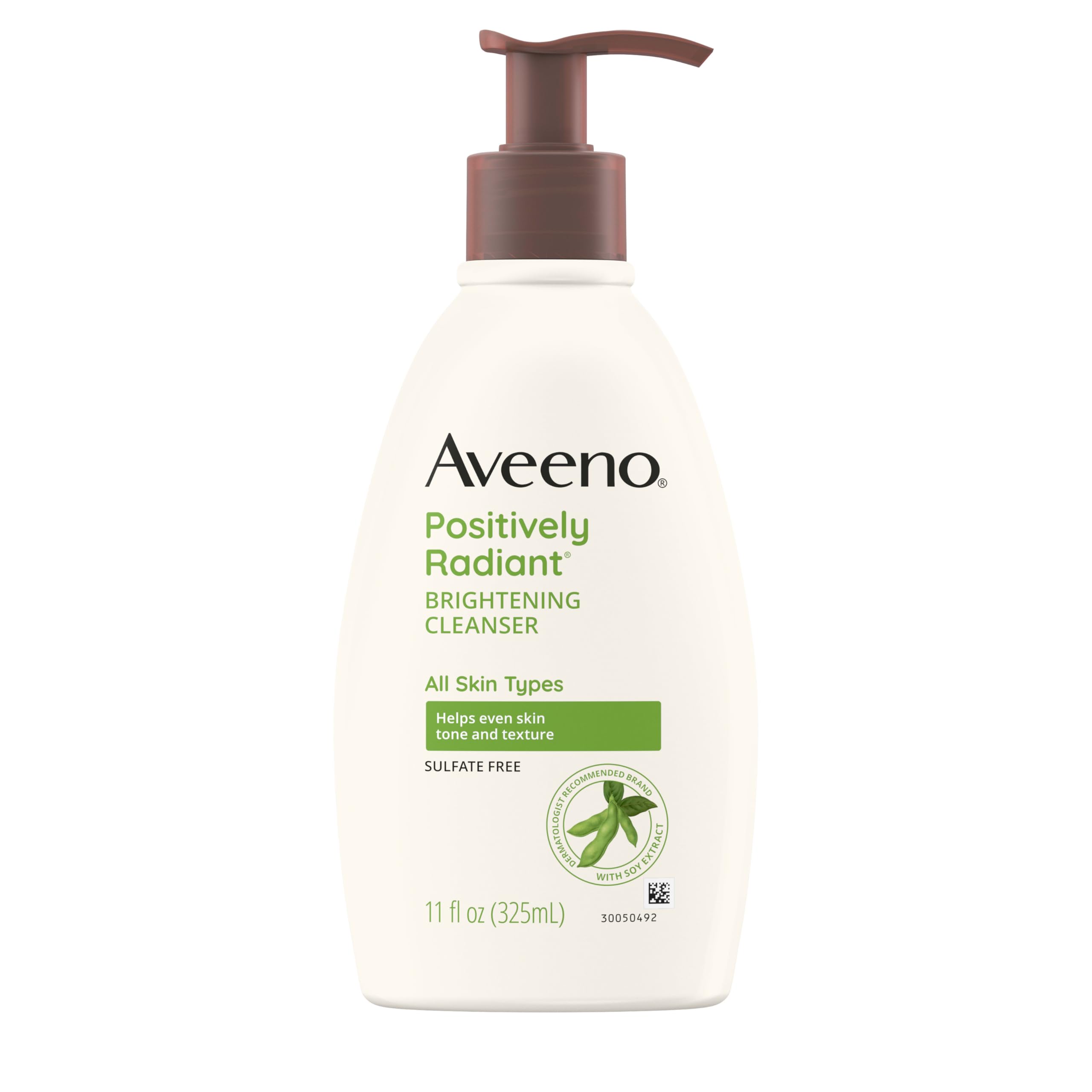 Aveeno Limpiador Facial Iluminador en botella de 325 ml para uso diario