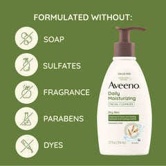 Aveeno sin fragancia ni sulfatos, ideal para piel sensible.