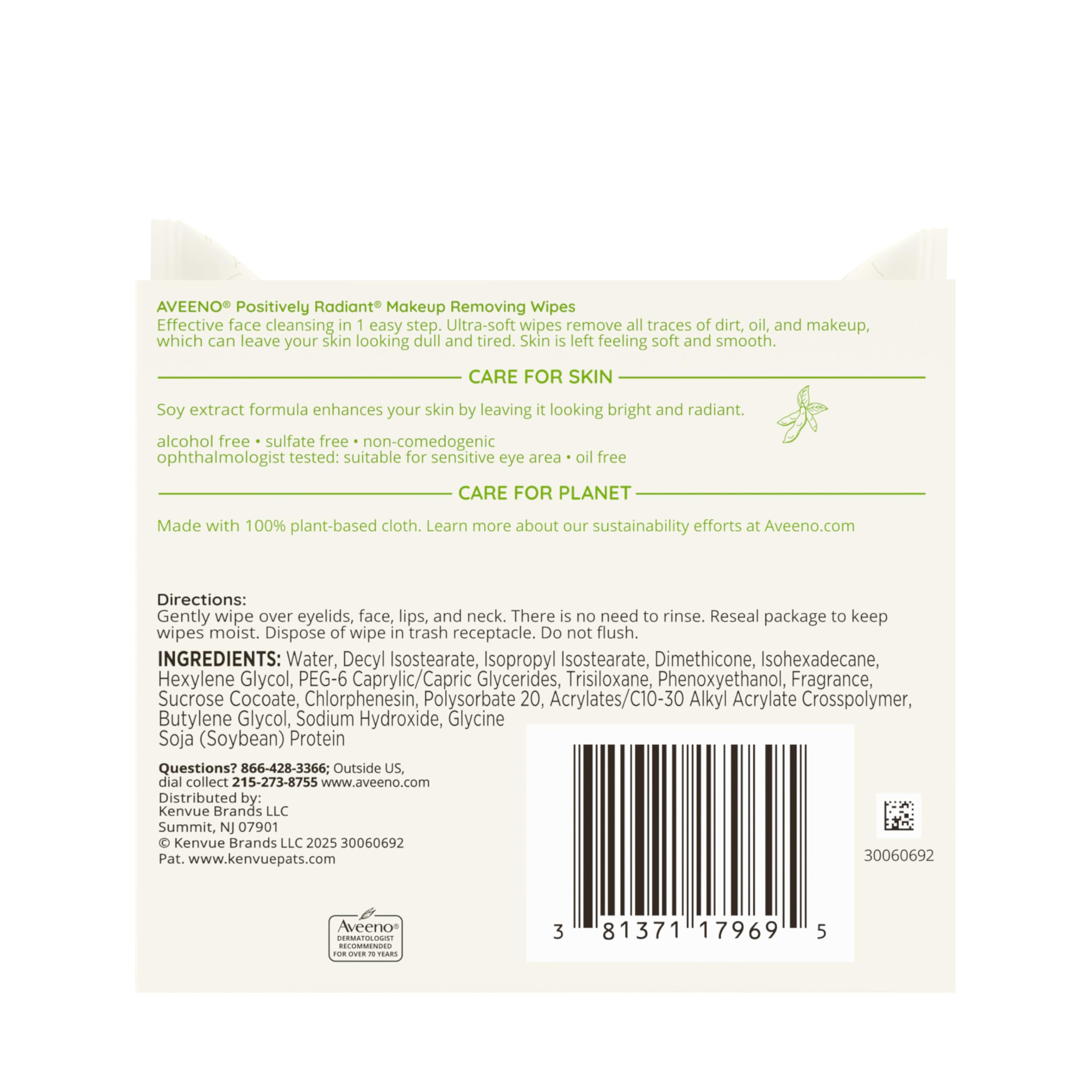 Aveeno limpieza facial todo en uno, uso diario suave.
