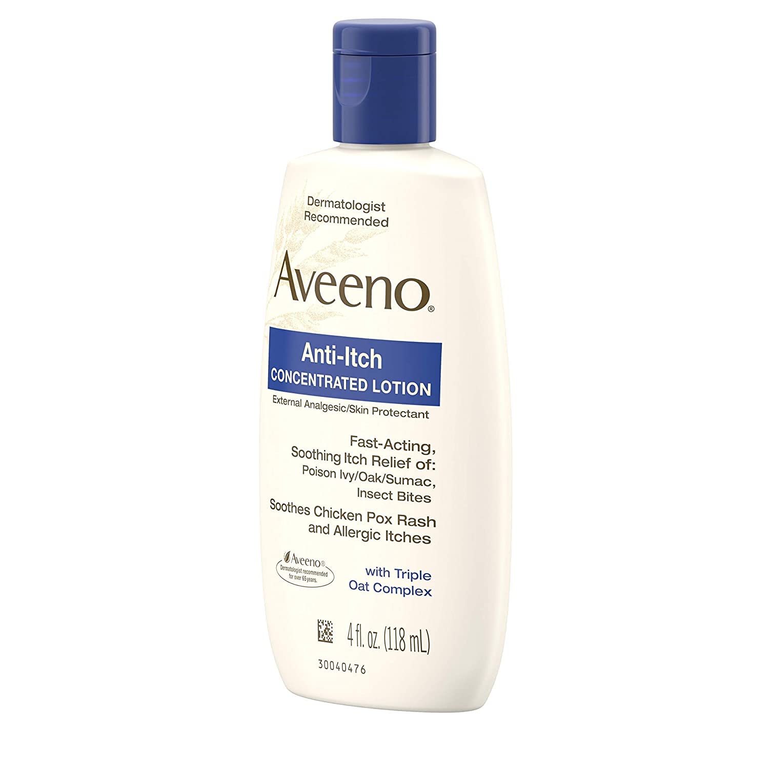 Aveeno loción anti-picor hidrata duradera para días activos.