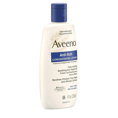 Aveeno loción anti-picor, textura de aplicación suave, se absorbe sin dejar residuos.
