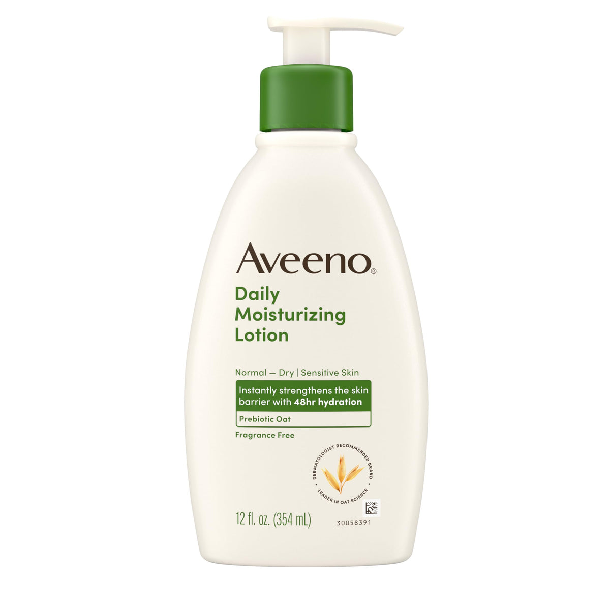 Aveeno Locion corporal: botella visible, hidratación intensa para piel seca.