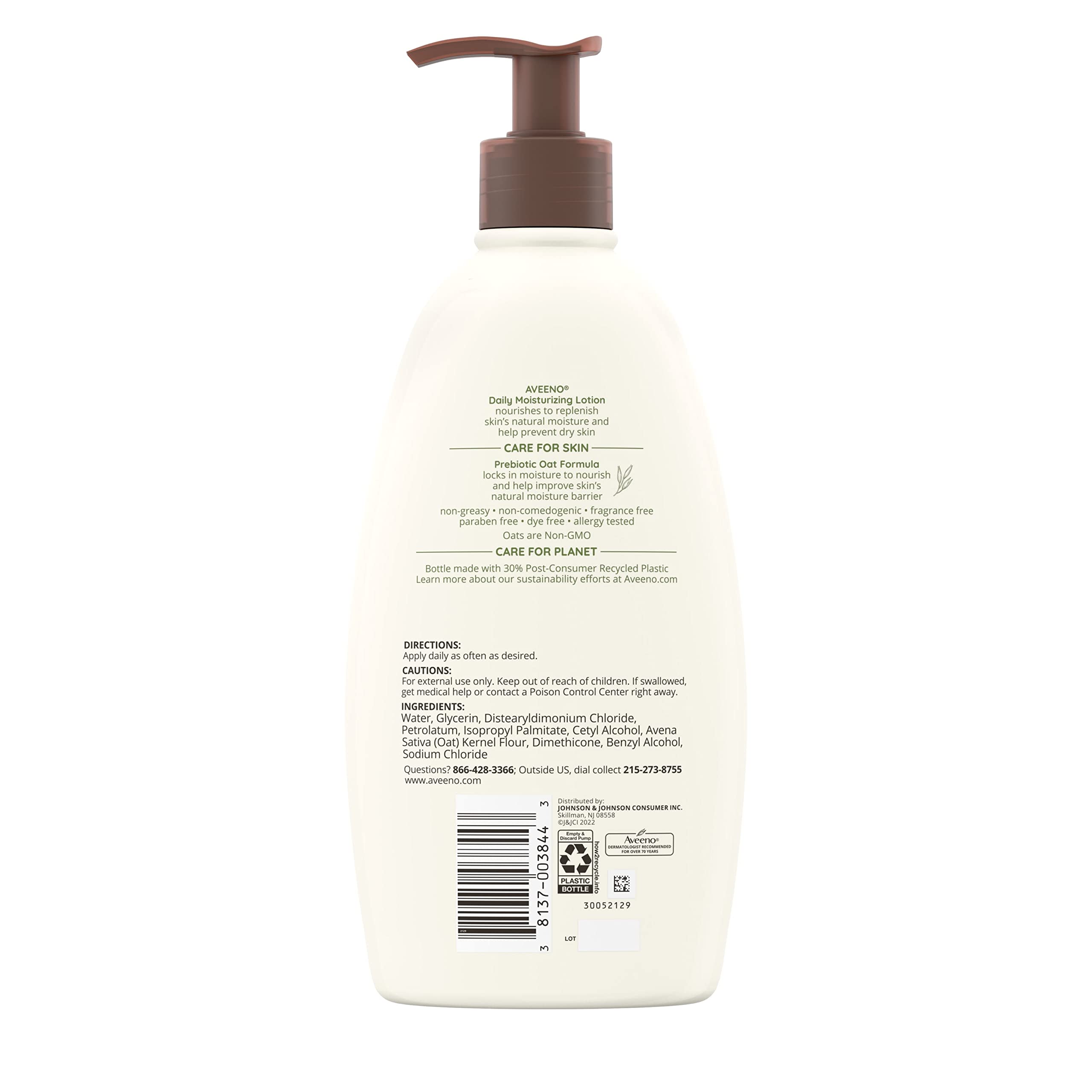 Aveeno Loción uso diario fácil de aplicar y absorber