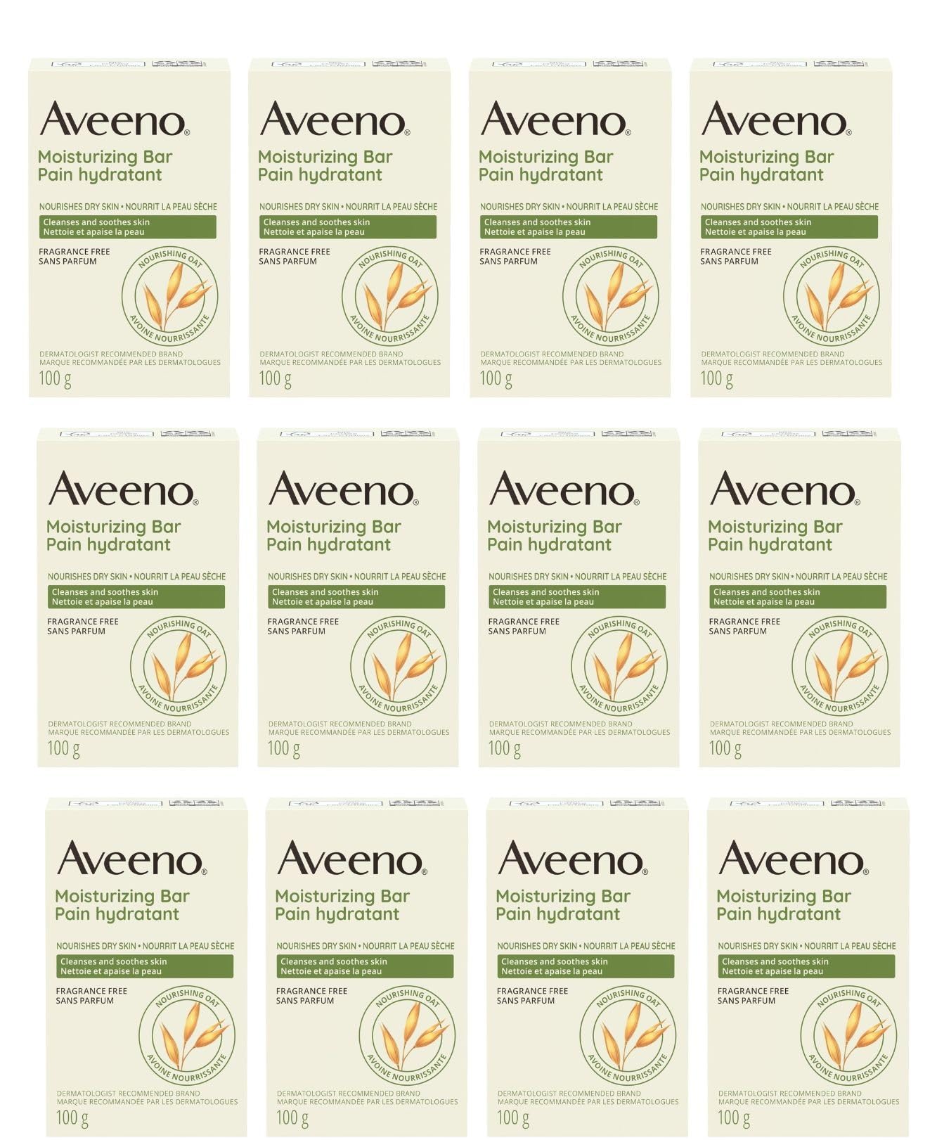 AVEENO Naturals Moisturizing Bar in rectangular form for gentle daily cleansing.