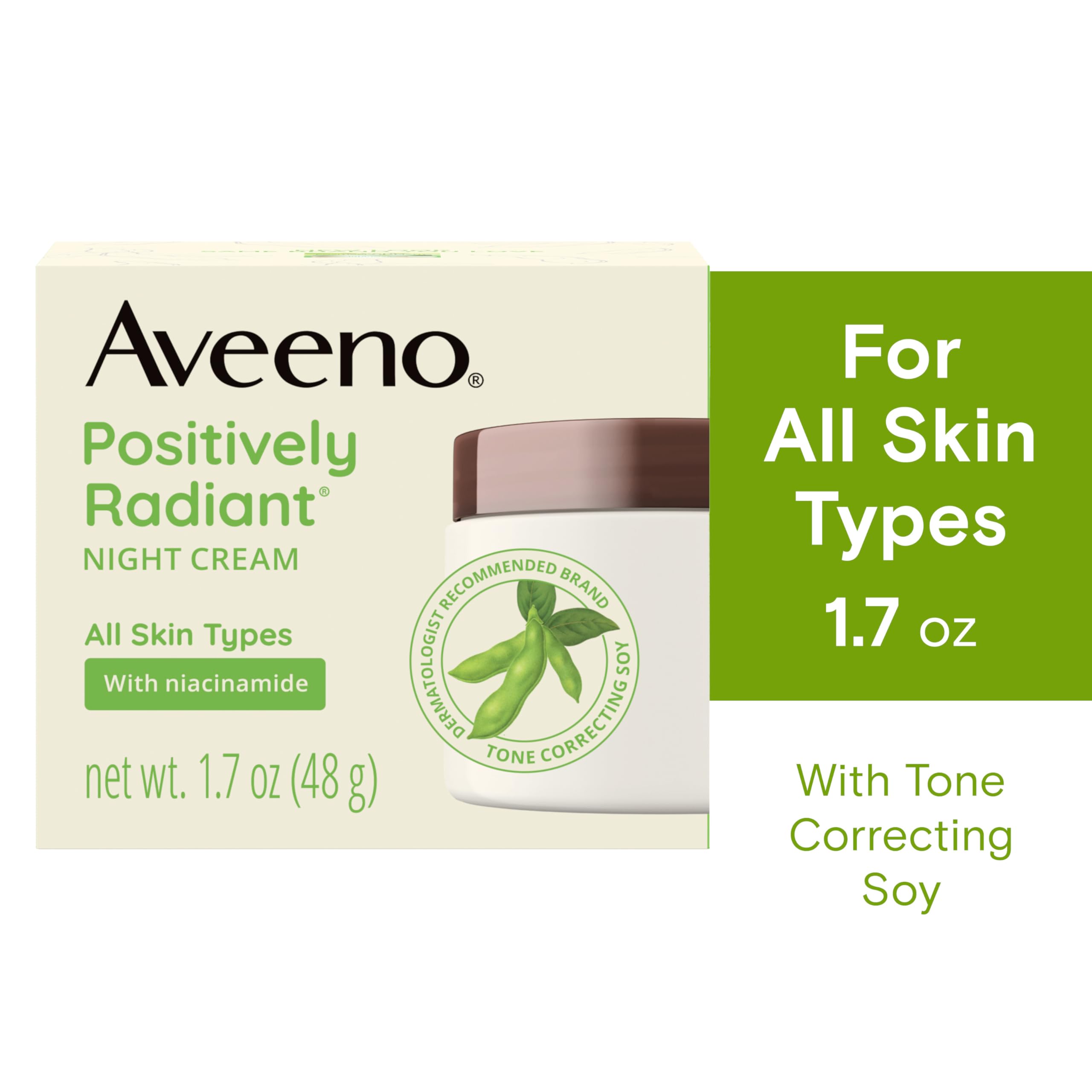 Aveeno night cream on neck demonstrates multi-area use