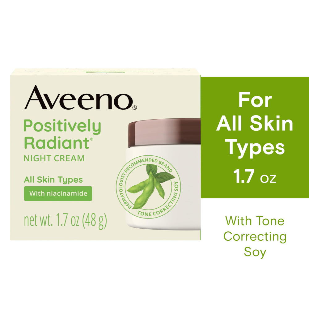 Aveeno night cream on neck demonstrates multi-area use