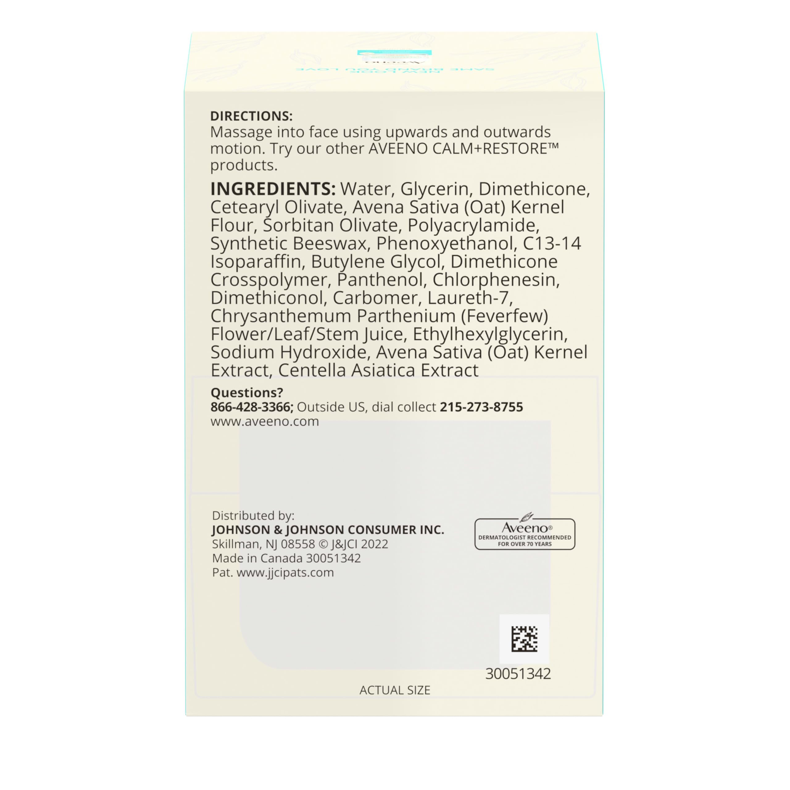 Aveeno non-comedogenic icon signaling pore-friendly hydration