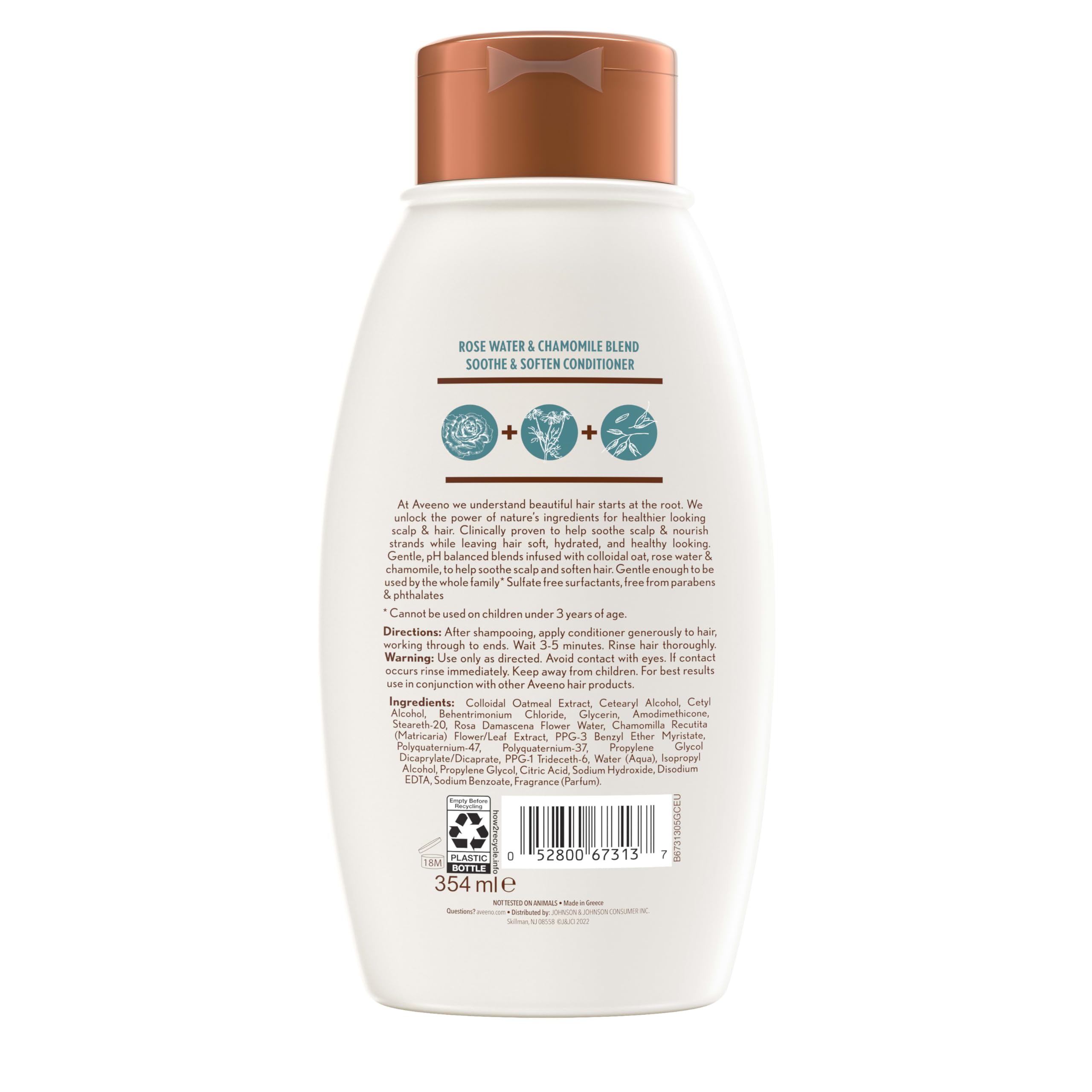 Nutrición de raíces a puntas para cabello equilibrado con Aveeno.