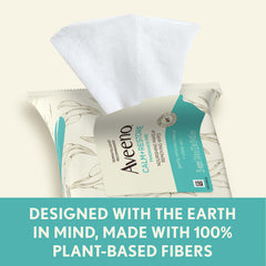 Aveeno wipes with oat extract in a damp cloth for gentle cleansing.