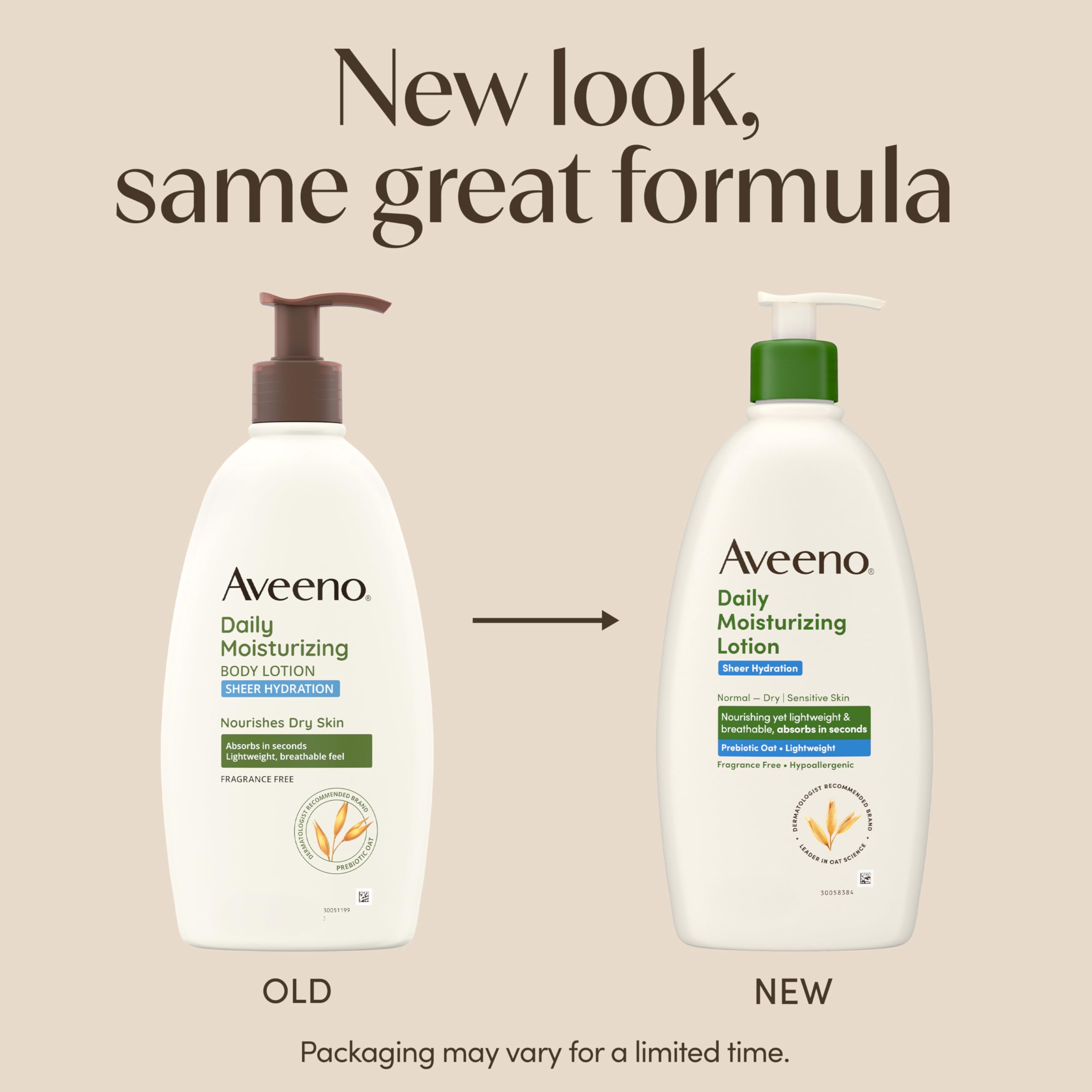 Close-up of Aveeno prebiotic oat texture suggests nourishing skin.