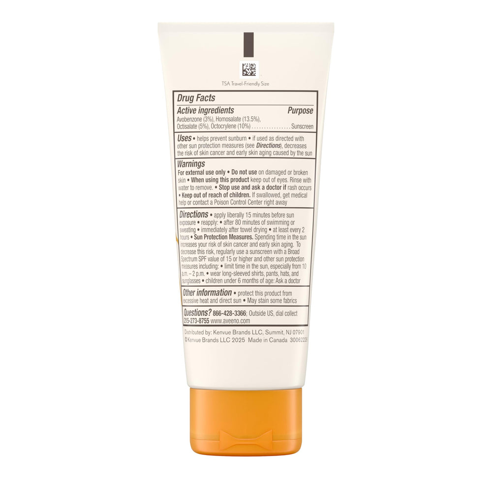 Piel sensible con Aveeno Protect + Hydrate fórmula suave y calmante.