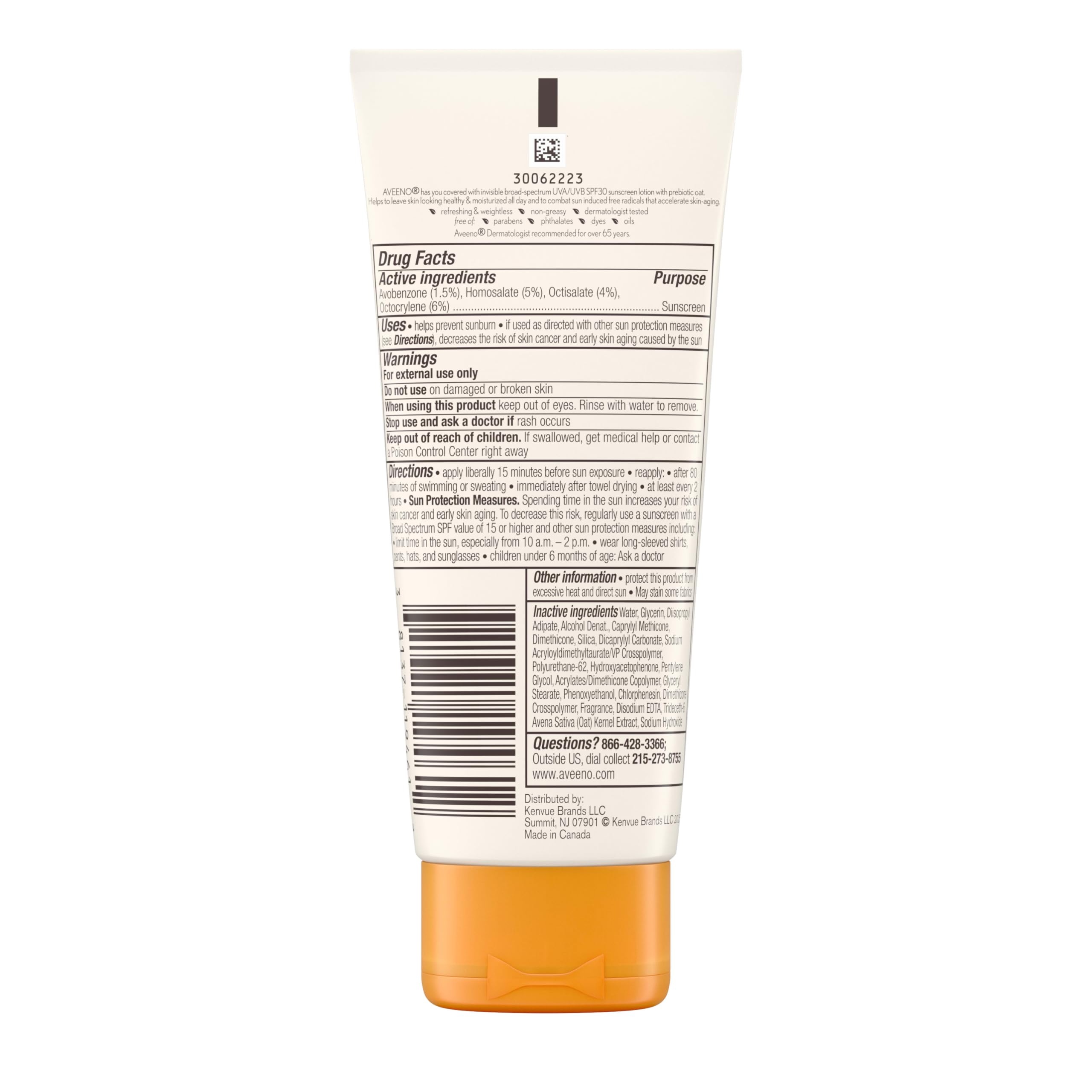 Aveeno Protect + Hydrate, fórmula hipoalergénica sin parabenos y colorantes.