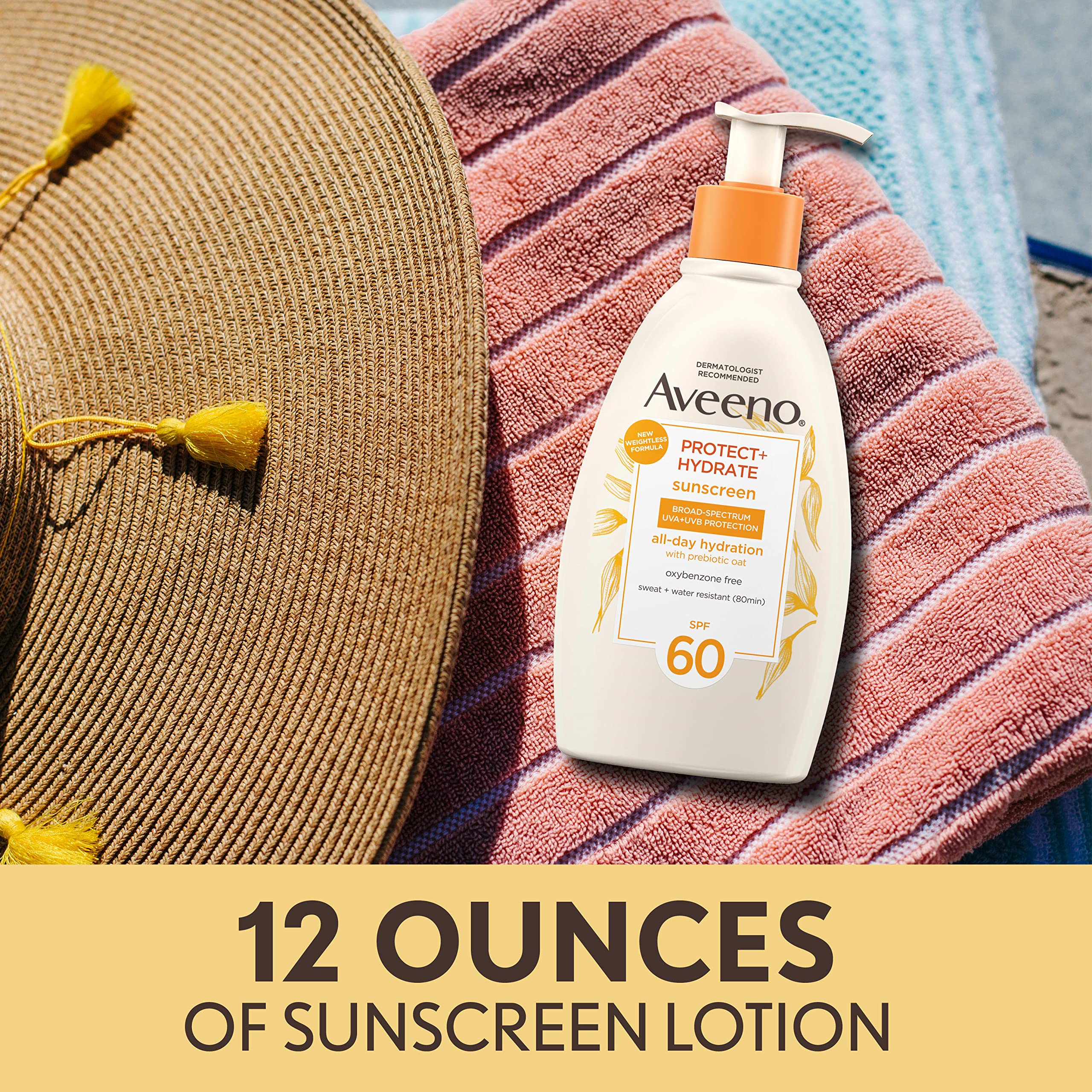 Aveeno Protect + Hydrate SPF60 oil-free formula for sensitive skin.