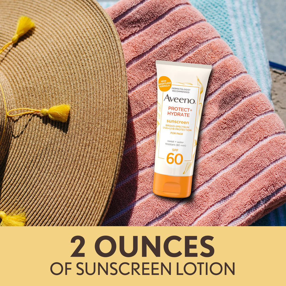 Textura ligera de Aveeno Protect + Hydrate sin residuo blanquecino en la piel.