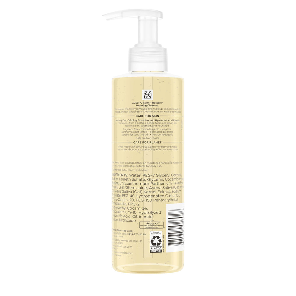Rutina diaria con Aveeno Calm Restore para piel sensible.