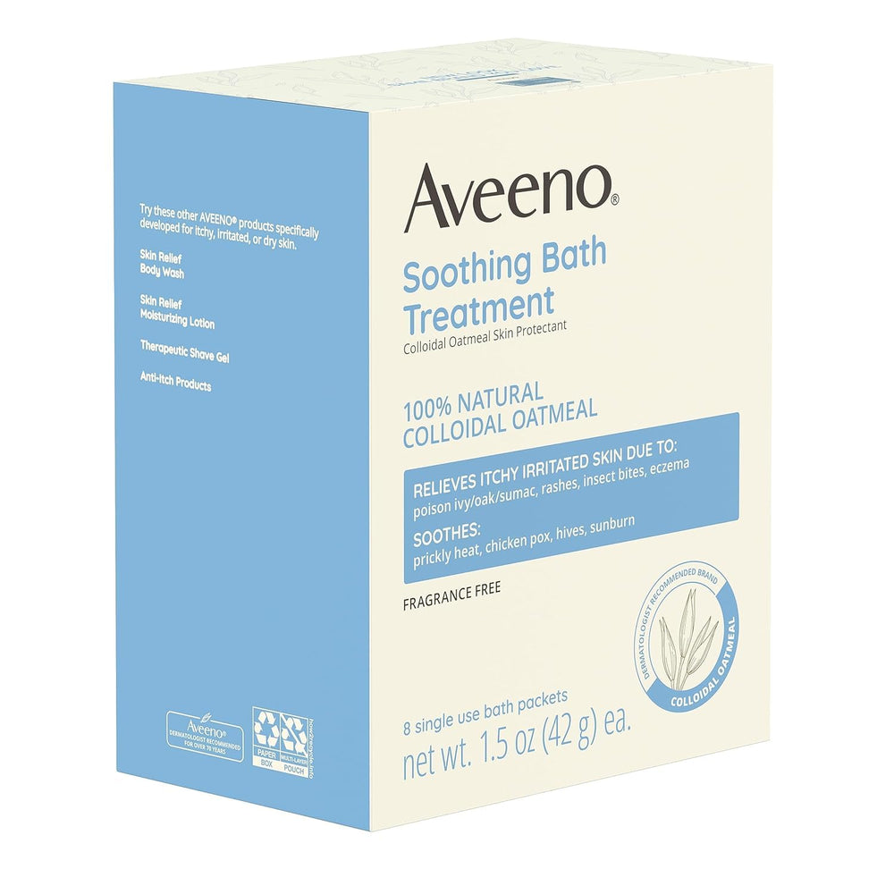 Aveeno fragrance-free formula is gentle on eczema-prone skin during bath.