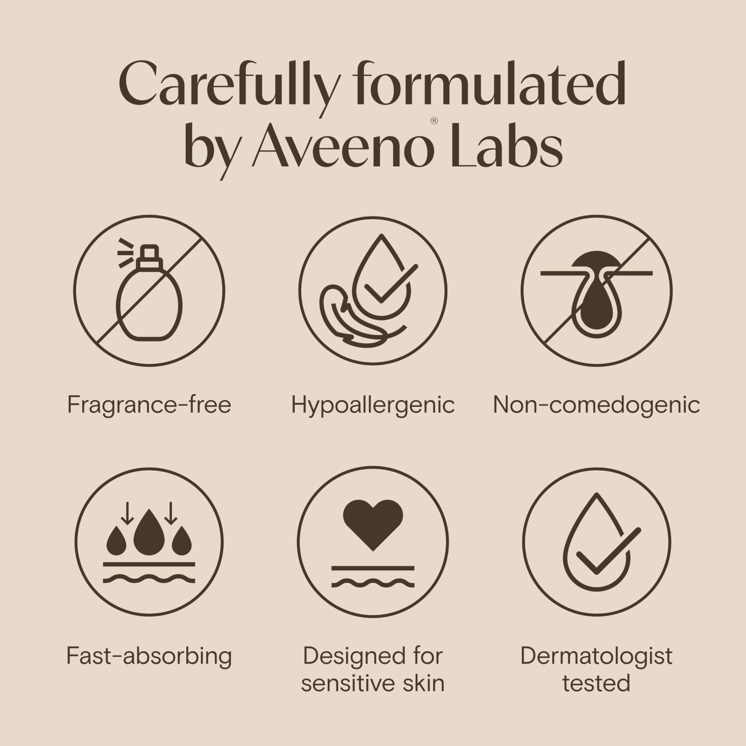 Aveeno serum on clean skin ready for daily routine.