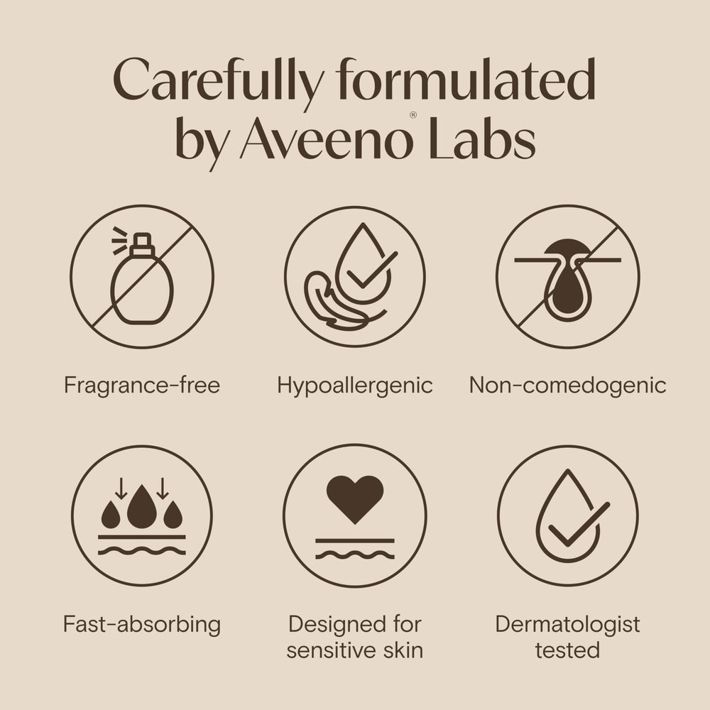 Aveeno serum on clean skin ready for daily routine.