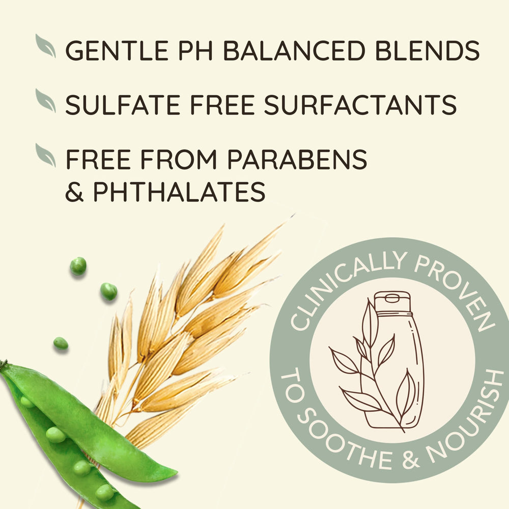 Aveeno Plant Protein Blend Shampoo, masaje en cuero cabelludo para sensación calmante