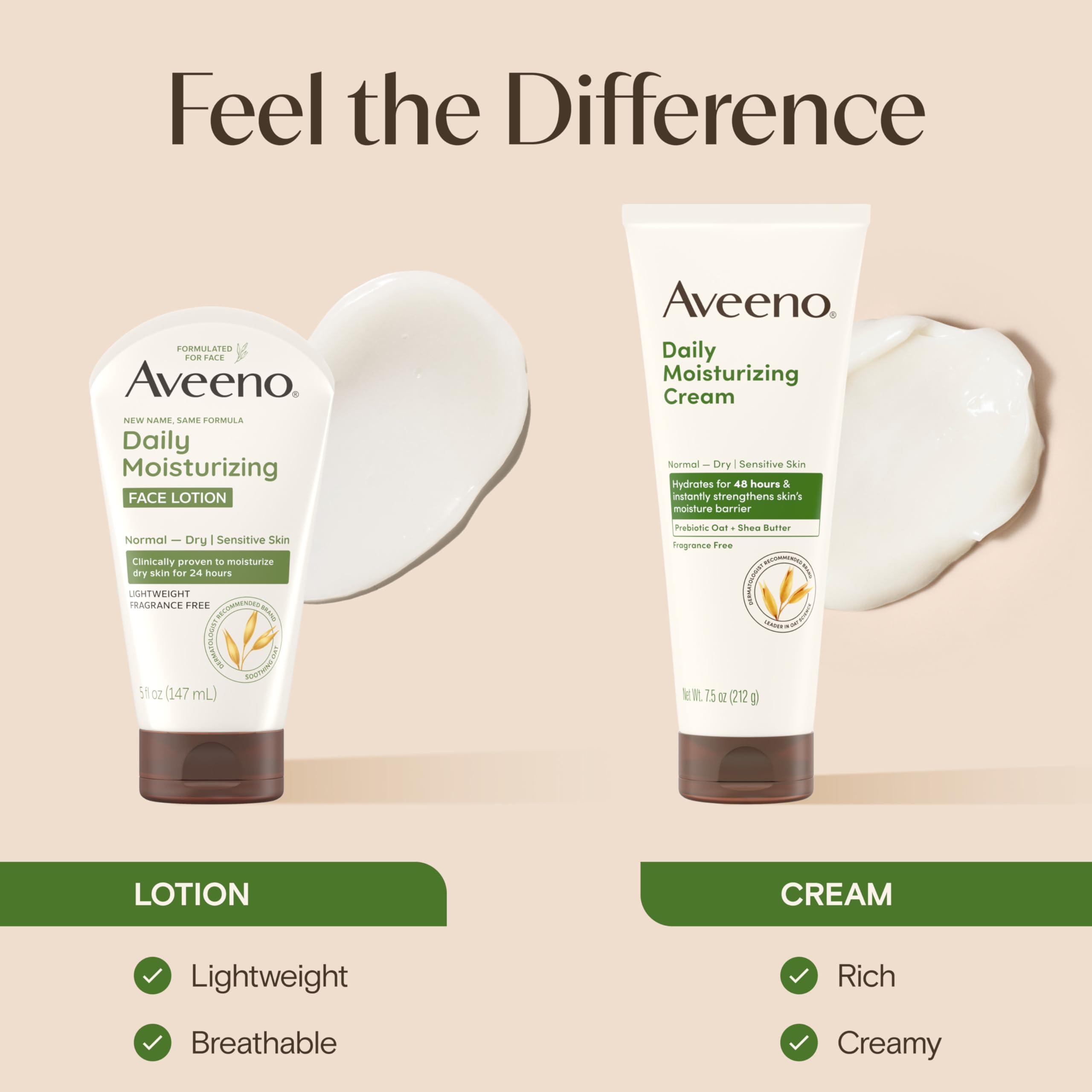 Aveeno sin fragancia ideal para piel sensible en uso diario.