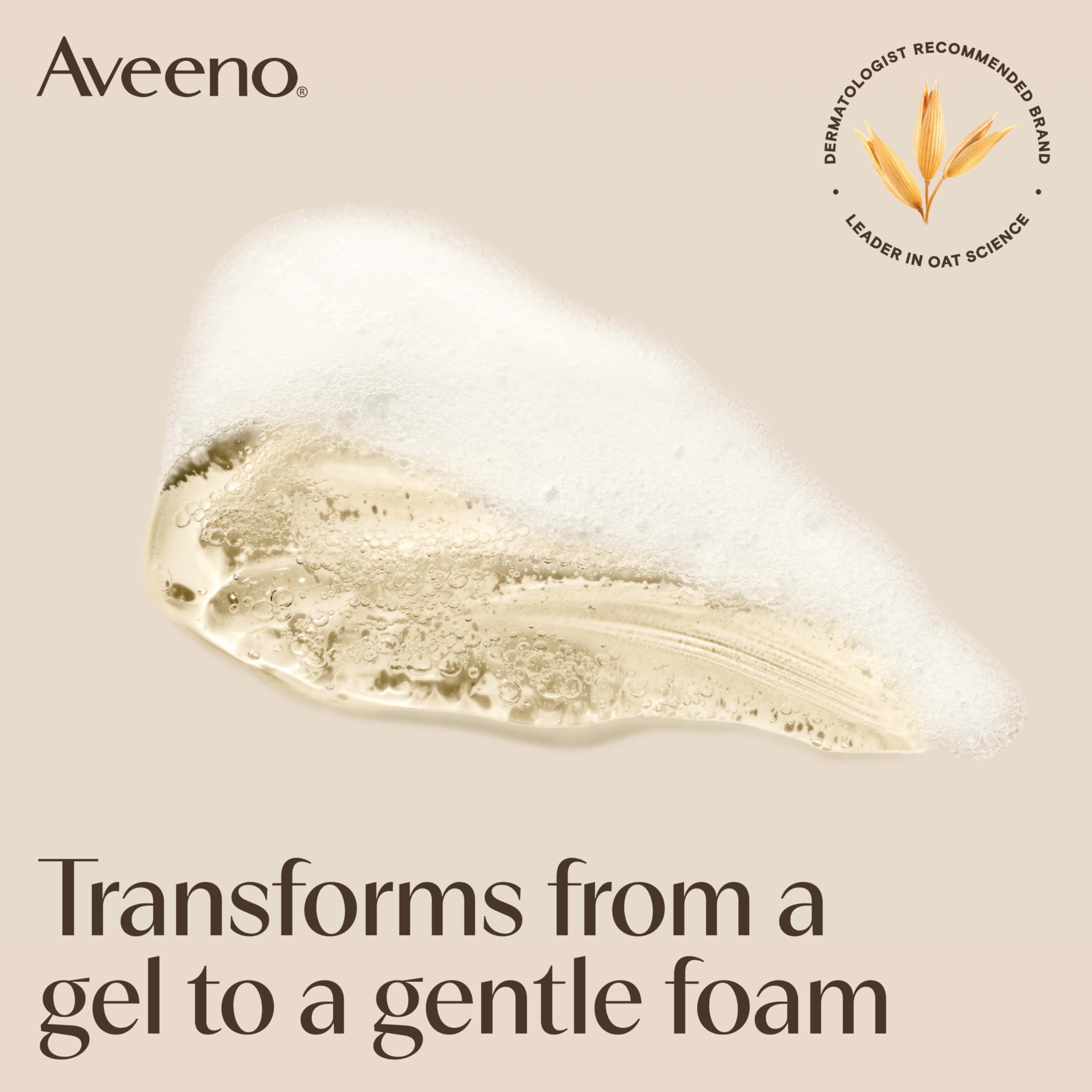 Envase de Aveeno con plástico reciclado para uso sostenible.